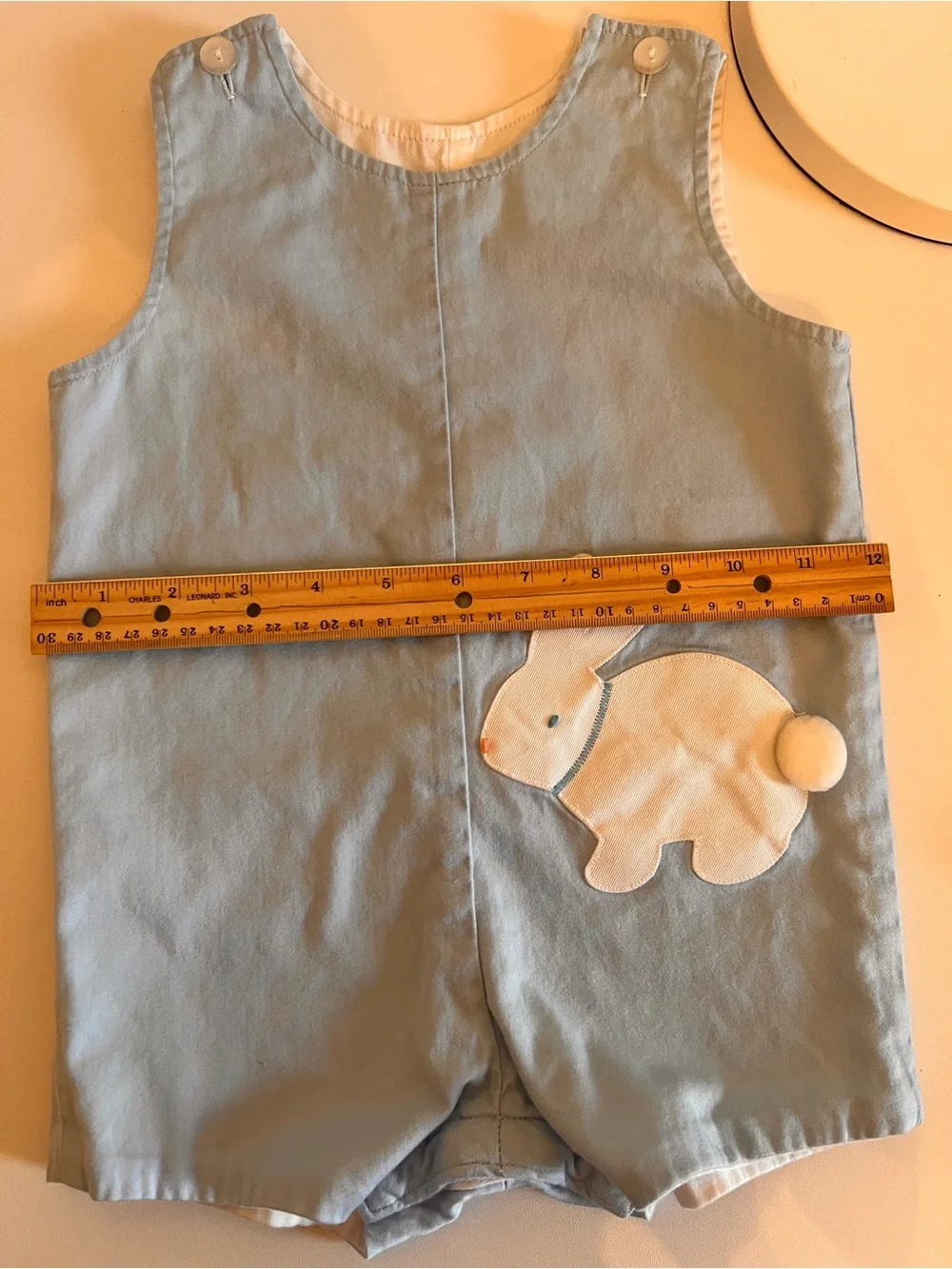 Light Blue Bunny Appliqué Kids Romper